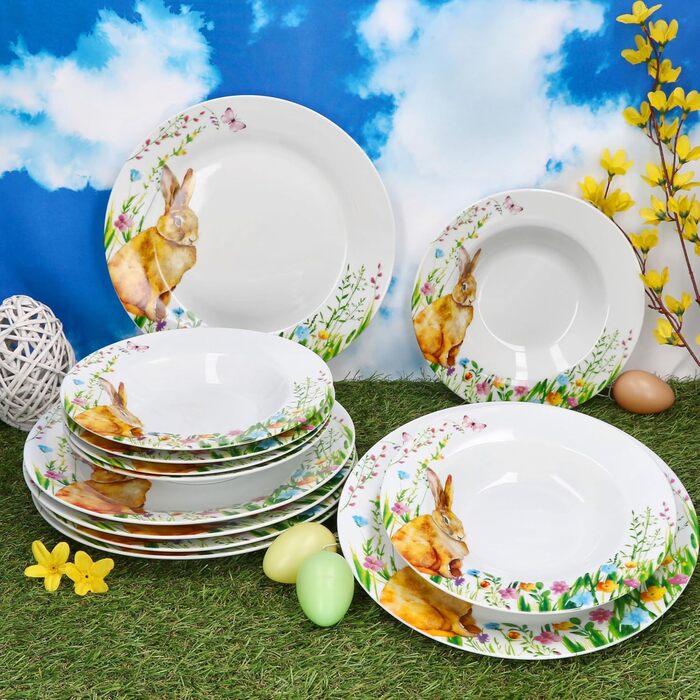 Набір посуду з 12 предметів на 6 осіб до Великодня MamboCat