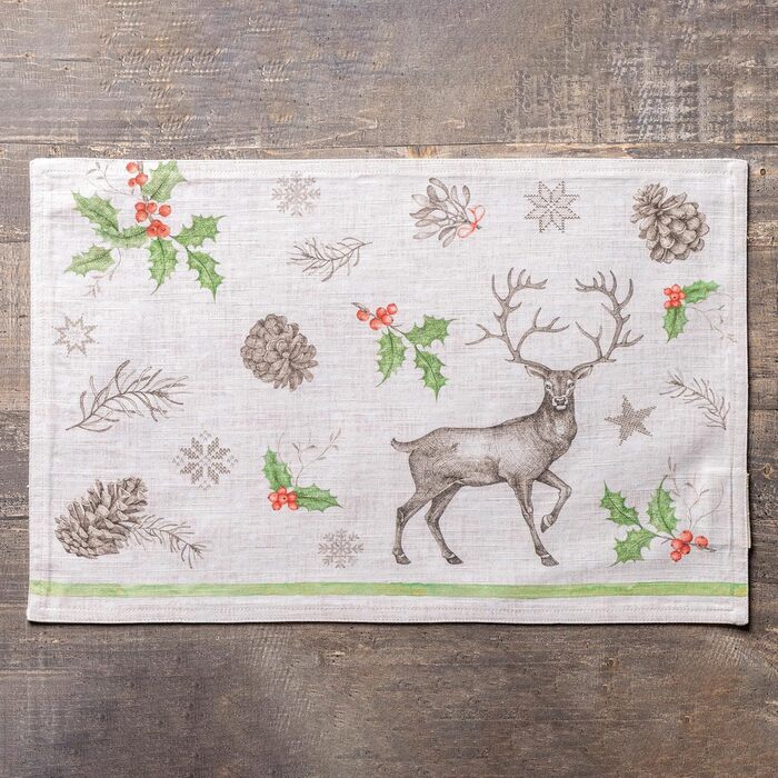 Бавовняні килимки для серветок, набір з 4 шт. , декоративні килимки для серветок, пасхальні килимки, що миються, для свят, вечерь, весни, літа (33 см x 48 см) (27 - Різдвяна роса), 39Hermine 100