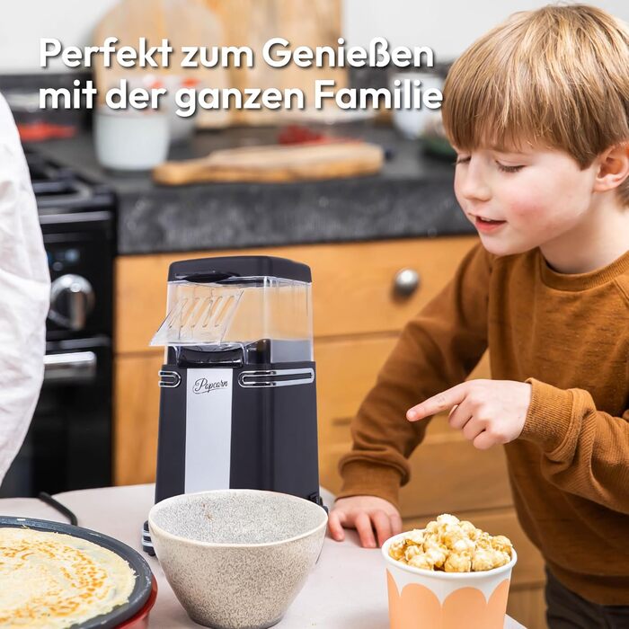 Машина для попкорну в ретро дизайні, чорний Gadgy