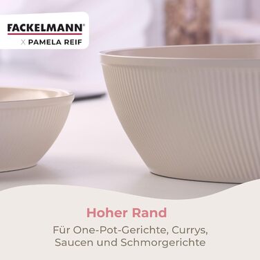 Сковорода глубокая 28 см с ребристым дизайном, пастельно-бежевый Pamela Reif Fackelmann