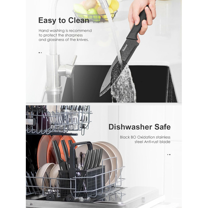 Набор кухонных ножей с точилкой Yabano