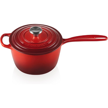 Чугунный сотейник Ø 18 см, 1,8 л с крышкой, вишнево-красный Signature Le Creuset