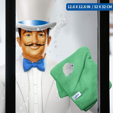 Серветки з мікрофібри 32 х 32 см, набір 12 предметів, зелені MR.SIGA