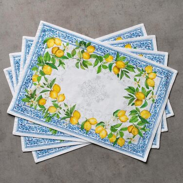 Серветки Maison d&39Hermine зі 100 бавовни, набір з 4 шт. , декоративні серветки, пасхальні серветки, що праються, для свят, вечерь, весни, літа (33 см x 48 см) (030 - Cedrat)