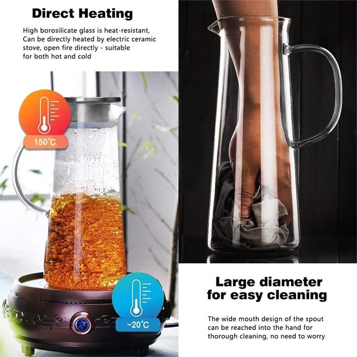 Стеклянный кувшин с крышкой для напитков 1,5л Sharemee