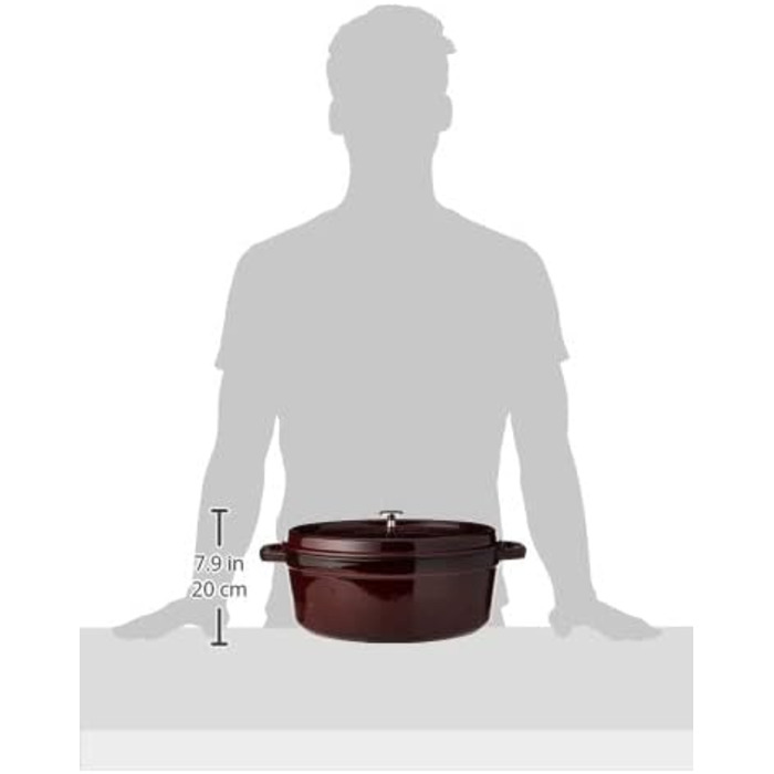 Чавунна жаровня/кокот STAUB, овал 6,7 л, (33 см, гренадин)