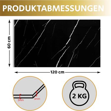 Стінові панелі AS Country Stone під мармур 60x120 см ПВХ-облицювання стіни з пластикових панелей для кухні, ванної кімнати тощо Панель кухонного фартуха (4 шт., чорний колір)