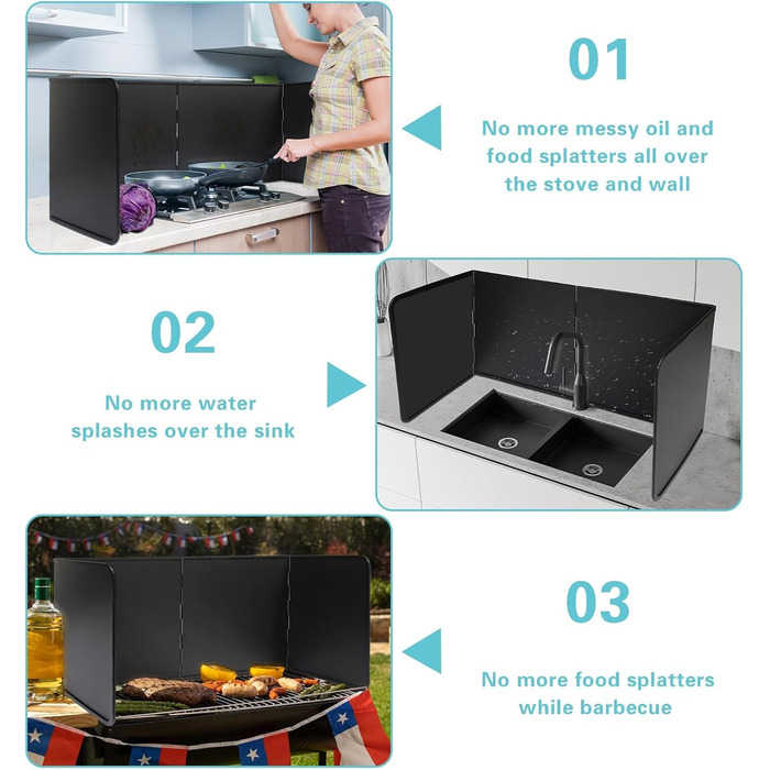 Складной брызгозащитный экран для плиты Wuciray