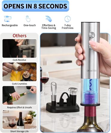 Електричний акумуляторний відкривач для вина 6-в-1 CIRCLE JOY
