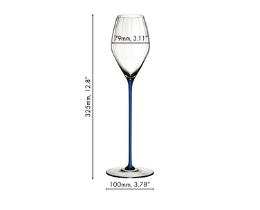 Бокал для шампанского 375 мл, синяя ножка, High Performance Riedel