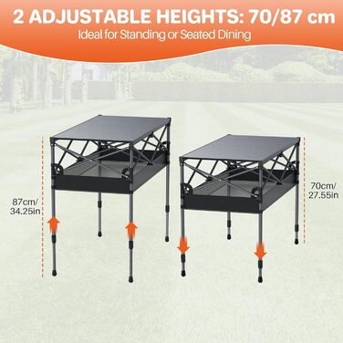 Складной кемпинговый стол 100 x 50 x 70/87 см FUNYKICH