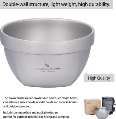 Титановая миска 500 мл Boundless Voyage