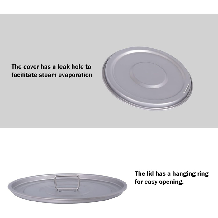 Титановый набор посуды для кемпинга 1-2 чел. 2,4 л. iBasingo