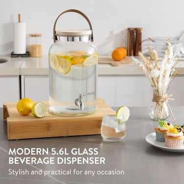 Диспенсер для напоїв скляний 5,6 л Navaris