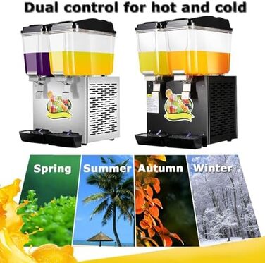 Професійний диспенсер для напоїв з терморегулятором для охолоджених напоїв 48 л чорний Generisch