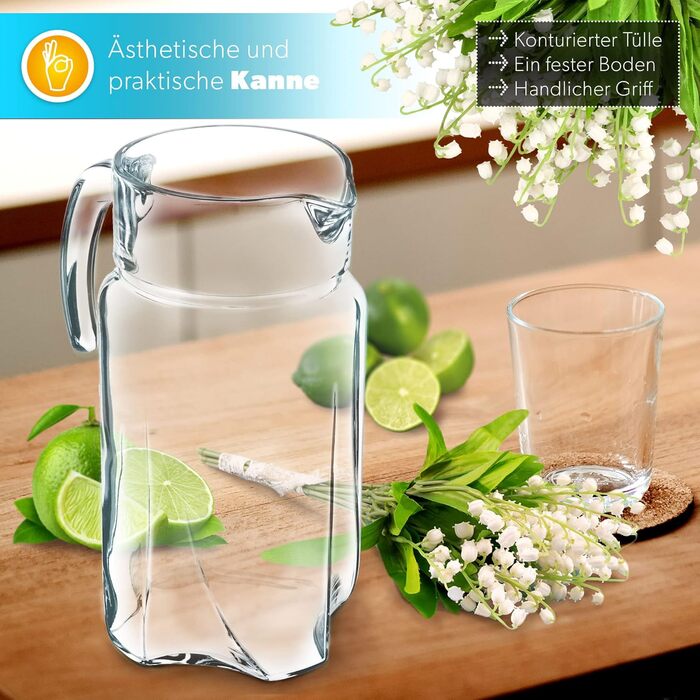 Скляний глечик з міцного скла 1,7 л KADAX