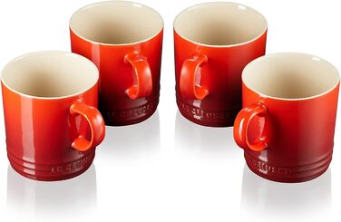 Набор из 4 кружек 350 мл, вишнево-красный Le Creuset