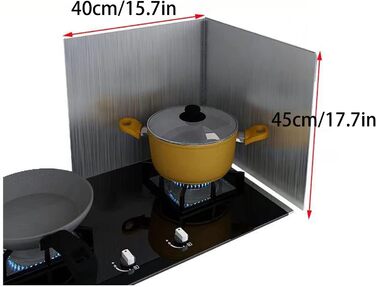 Кухонний фартух, складана стінка, захист від бризок, масляний бар&39єр, плита, складаний, нержавіюча сталь, жироварка, кухонний фартух (45x40 см)
