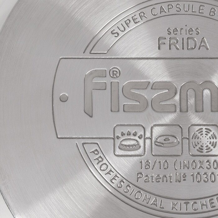 Набор посуды Fissman 6 предметов FRIDA со стеклянными крышками нержавеющая сталь (5834)