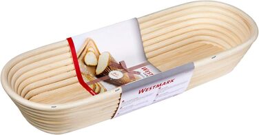 Расстоечная корзина Westmark, на 1500-2000 г хлебного теста, овальная, длина ок. 40 см, ротанговый тростник, светло-бежевый, 32022270 одинарная длина 39,5 см