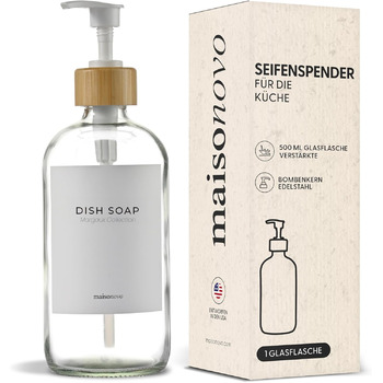 Диспенсер для мила 500 мл, прозоре скло MaisoNovo