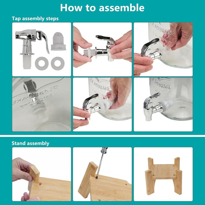 Диспенсер для напитков стеклянный с краном 2 шт по 4 л Hiziwimi