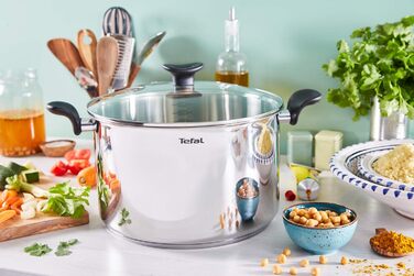 Каструля 10,4 л з нержавючої сталі зі скляною кришкою 28 см Primary Tefal
