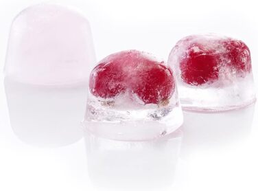 Льодогенератор Westmark Ice Cube Maker Cube форма для льоду з кришкою, для приготування 6 великих кубиків льоду, прозорий/червоний/білий пластик, без BPA, великий (круглий, маленький)