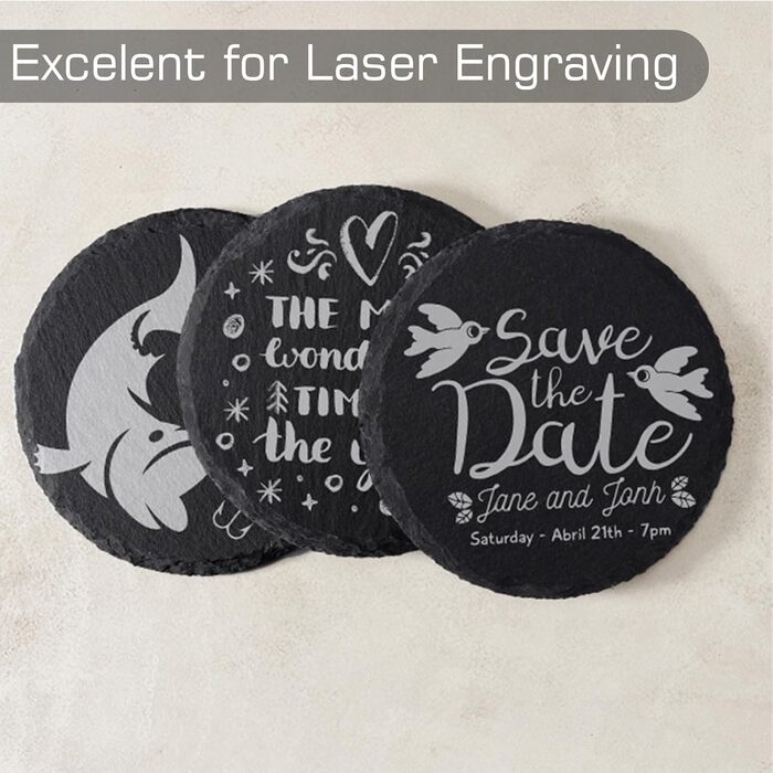 Набір із 12 круглих підставок із натурального сланцю WEWINK PLUS