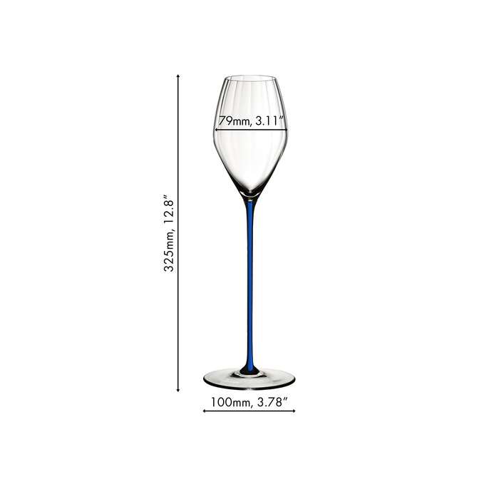 Бокал для шампанского 375 мл, синяя ножка, High Performance Riedel