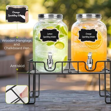 Набор стеклянных диспенсеров для напитков 2 шт. 4 л DHSBTLS