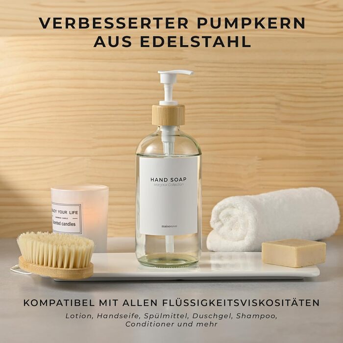 Диспенсер для мила 500 мл, прозоре скло MaisoNovo