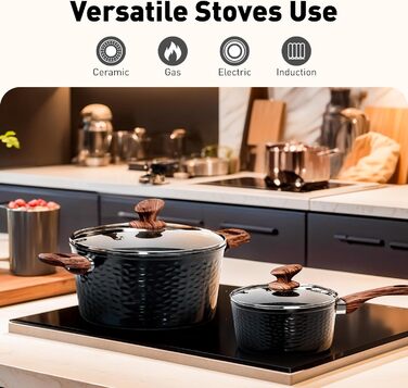 Набор кухонной посуды, 15 предметов, черный DishDelight