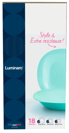 Сервіз Luminarc Carine Light Turquoise, 18 предметів (7046523)