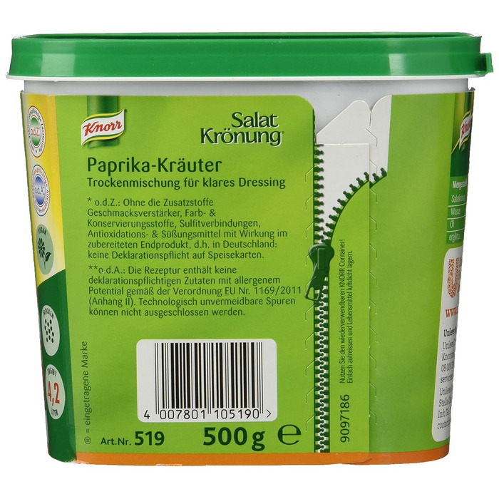 Заправка для салату Knorr Art (Легко готується, універсальна заправка для салату) 1 упаковка (1 x 1 кг) (Перці, 500 г (1 упаковка))