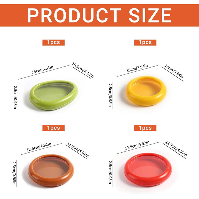 Силіконові контейнери для зберігання фруктів, набір із 4 предметів, різнокольорові DAZZTIME