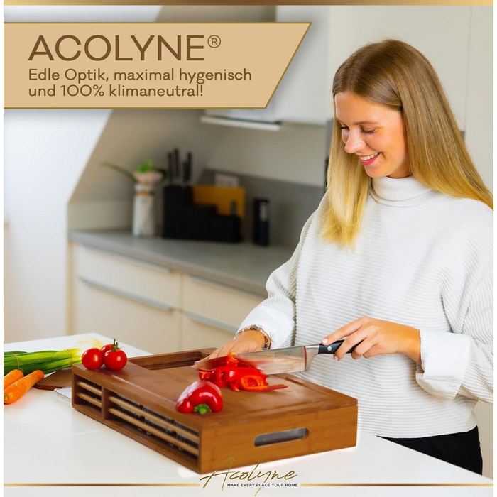 Разделочная доска с 4 поддонами для капель Acolyne