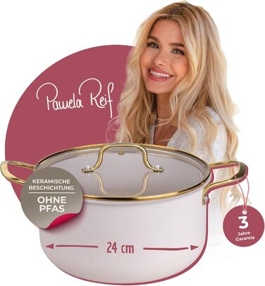 Кастрюля 5,5 л со стеклянной крышкой 24 см, пастельно-бежевый Pamela Reif Fackelmann