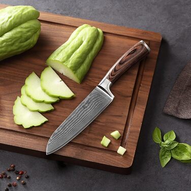 Набор кухонных ножей из дамасской стали 6 предметов Wakoli