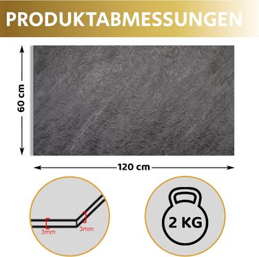 Стінові панелі AS Country Stone під мармур 60x120 см ПВХ-облицювання стіни з пластикових панелей для кухні, ванної кімнати тощо Панель кухонного фартуха (, Darkstone)