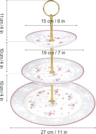 Набір із 6 чашок та блюдець &quotРожева троянда&quot, британський вінтажний набір післяобідніх чашок, порцелянова кавова чашка із золотим обідком, 150 мл (рожевий 3-рівневий пластик)