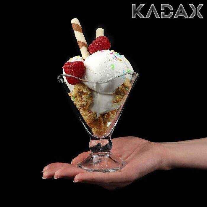 Набір склянок для креманок KADAX, креманниці, десертні склянки з дном, склянки для морозива, десертні чаші для морозива, десертів, фруктів, закусок, коктейлів, десертні склянки, склянки для морозива (300 мл) (200 мл)