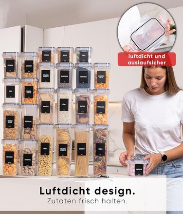 Набор из 24 контейнеров для хранения, прозрачный/черный XL Deco haus