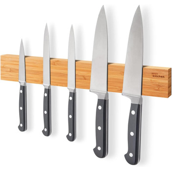 Магнитный держатель для ножей из  бамбукового дерева 40 см joeji's Kitchen