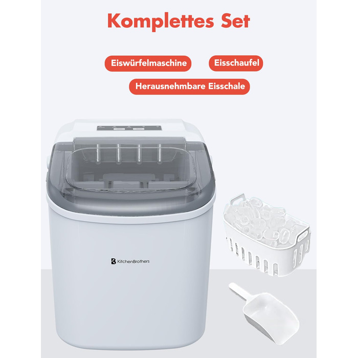 Льдогенератор 1,2 л 95 Вт белый KitchenBrothers