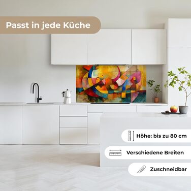 Кухонний фартух 60x80 см Самоклеючий настінний захисний екран для кухні Кухонний фартух Кухонні фасади Кухонні фартухи Кухонна стіна Вода - Пейзаж - (Мистецтво - Абстрактне, 80 x 150 см)