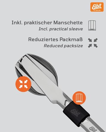 Набор столовых приборов для кемпинга из нержавеющей стали Esbit