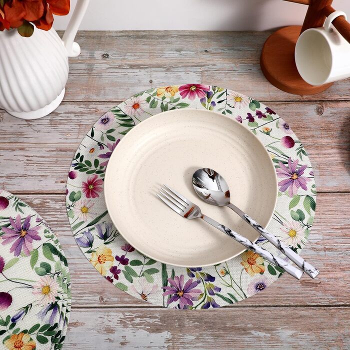 Круглі лляні килимки 6 предметів 35 см Cabilock