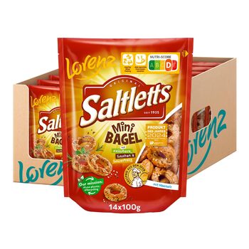 Міні-бублики Saltletts з травами, насінням, інжиром, 14 упаковок по 100 г Lorenz