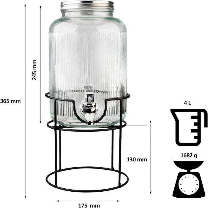 Диспенсер для напитков с подставкой 4 л SUPERBUTELKI.PL